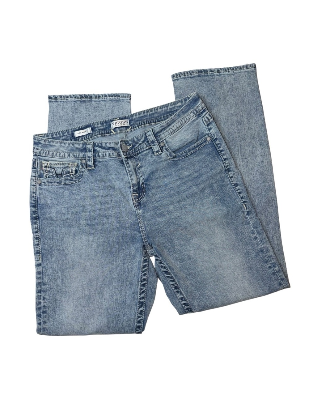 Vigoss Women’s Light Wash Straight Leg Jeans